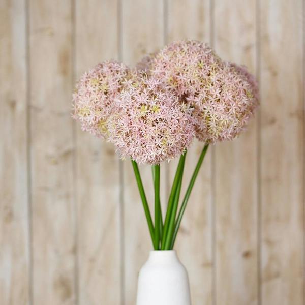 Wyld Haus Set of 3 Artificial Flowers Lilac Medium Allium Stems