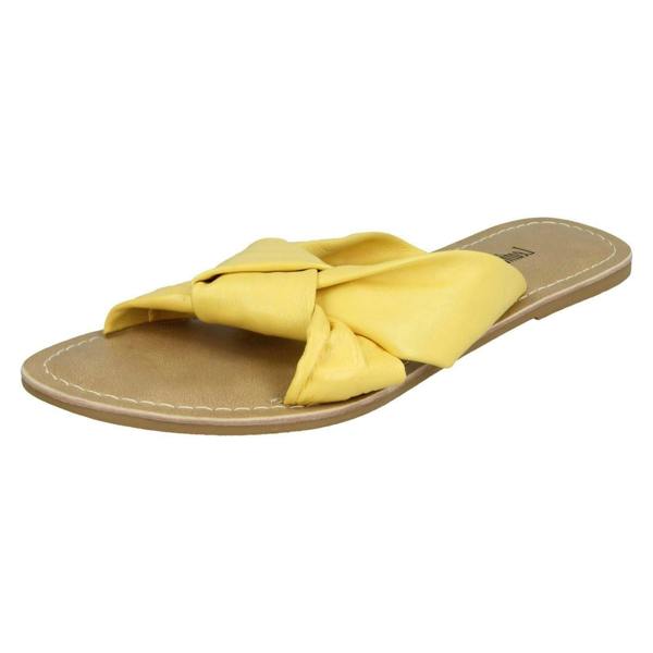 Leather Collection Ladies Leather Collection Knot Vamp Mule Sandals