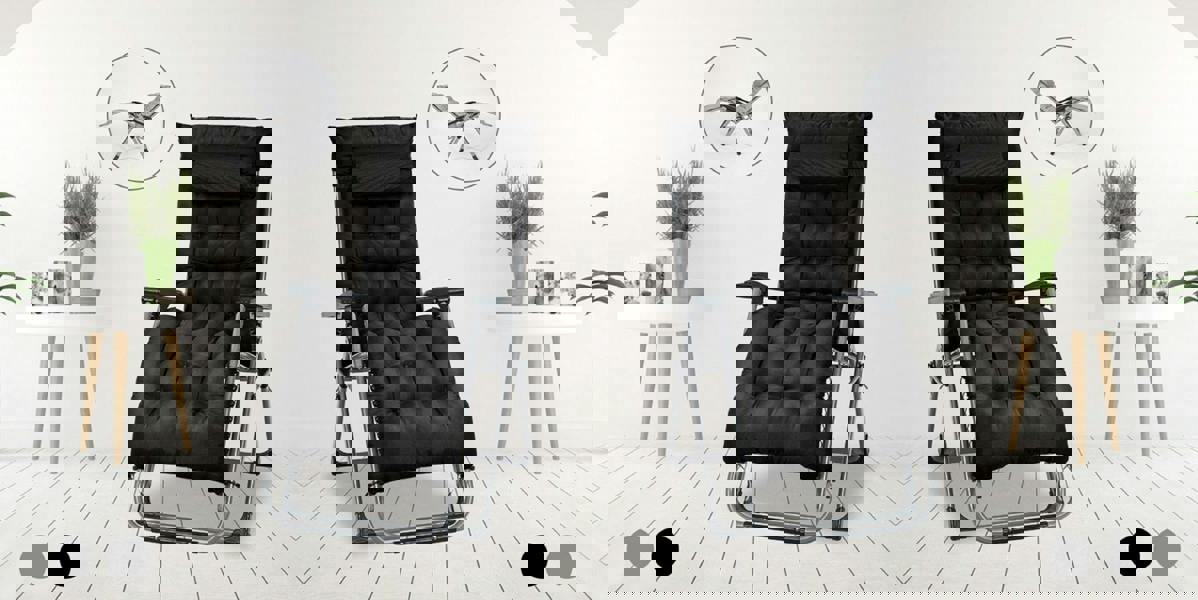 Smart Living Zero Gravity Chair with Cushion & Pillow - Pair - Black