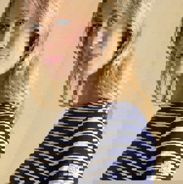 Joules HARBOUR Boat Neck 100% Cotton Breton Top Navy/White Stripe