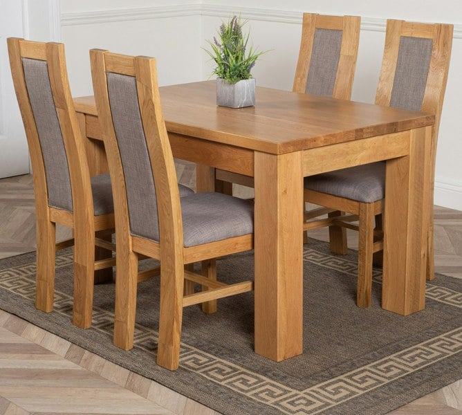 That's Furniture Dakota Small Oak Dining Table with Stanford Oak Chairs