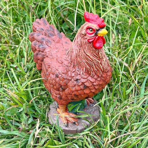 Brown Chicken Garden Ornament