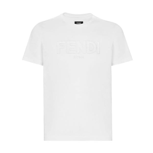 Fendi Zig-Zag Logo T-Shirt   in  White