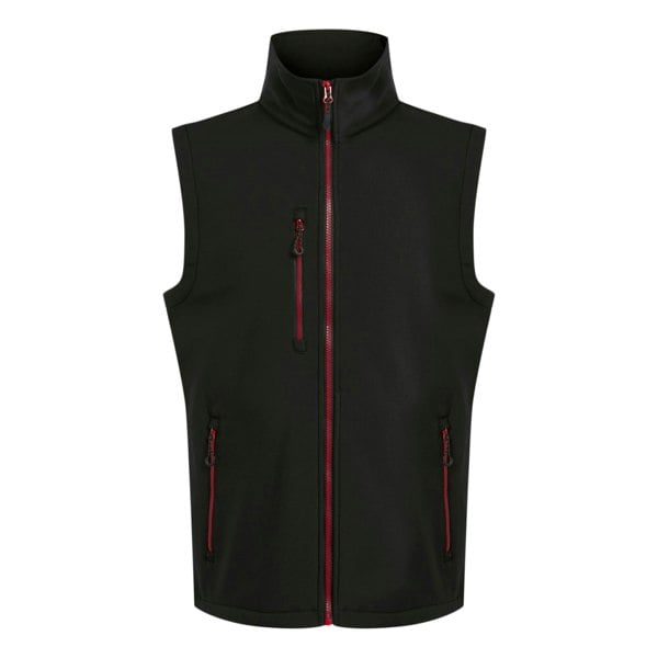 Regatta Mens Navigate Softshell 2 Layer Body Warmer - Black/Classic Red