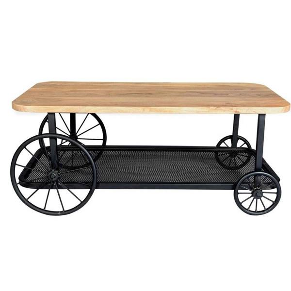 Wyld Haus Shanghai Industrial Oak and Black Modern Coffee Table