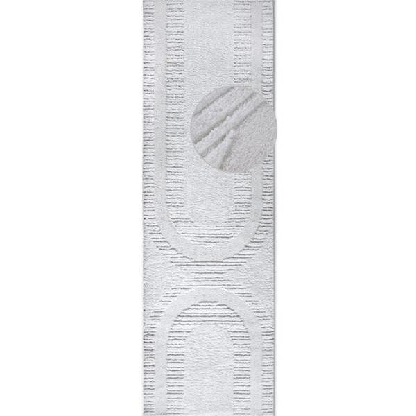 The Rugs High Pile – Soft Geometric Shaggy White Rug