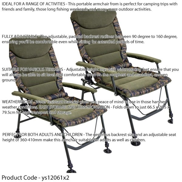 2 Man Waterproof Carp Fishing Bivvy Tent & 2x Reclining Adjustable Chairs Set - LoopsDirect