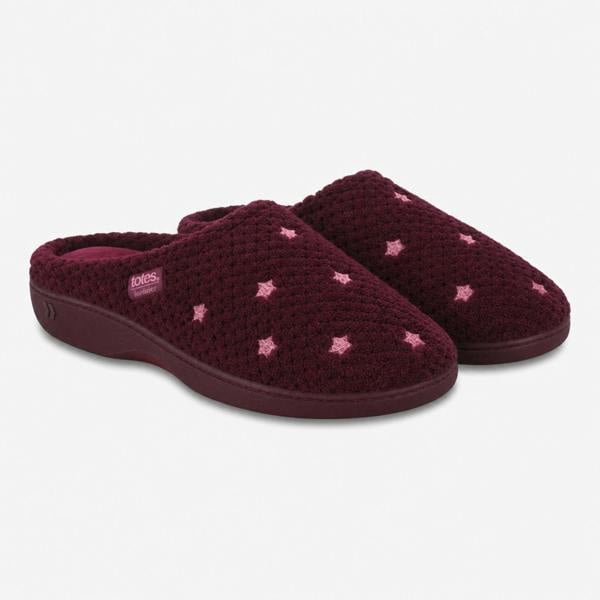 Totes POPCORN TERRY MULE SLIPPER Star Mules   in  Red