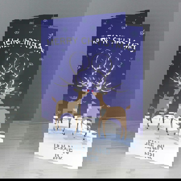 Personalised Memento Company Personalised Reindeer Couple Card