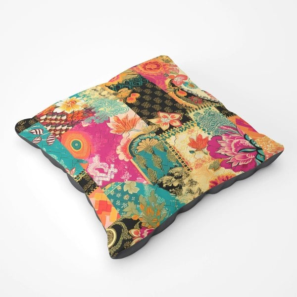 Warren Reed Patchwork Mixed Textiles Floor Cushion