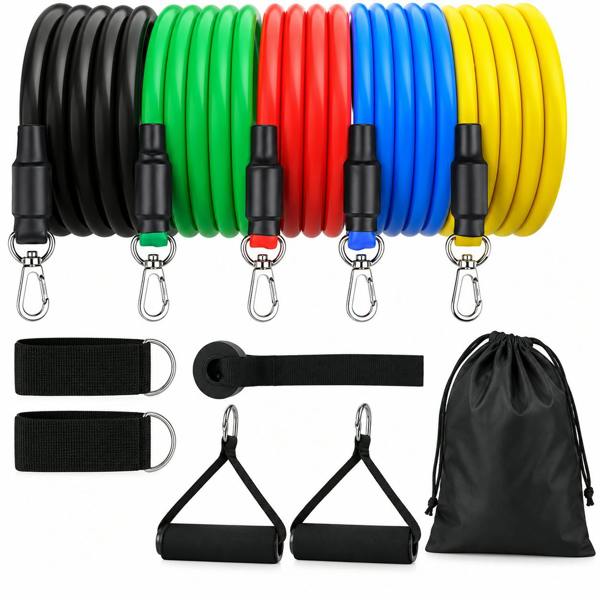 ATEK 11 Piece Resistance Band Set Home Gym Fitness Workout Exercise Kit