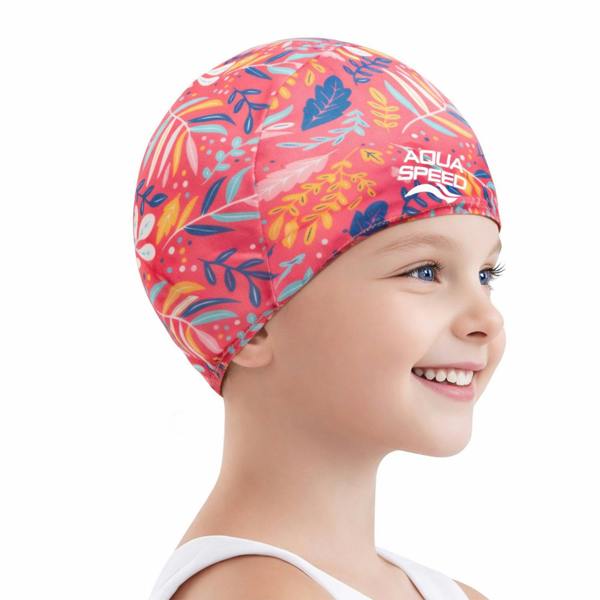 Aqua Speed Baby Girl & Boy Patterned Fabric Swimming Cap | Flexible Comfortable Toddler Fit