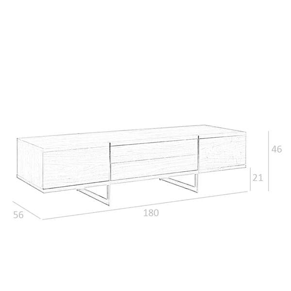 Angel Cerdá TV Stand Walnut and Chromed Steel 3045