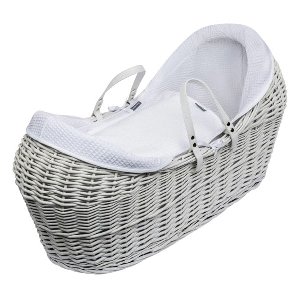 Kinder Valley White Waffle White Wicker Pod Moses Basket