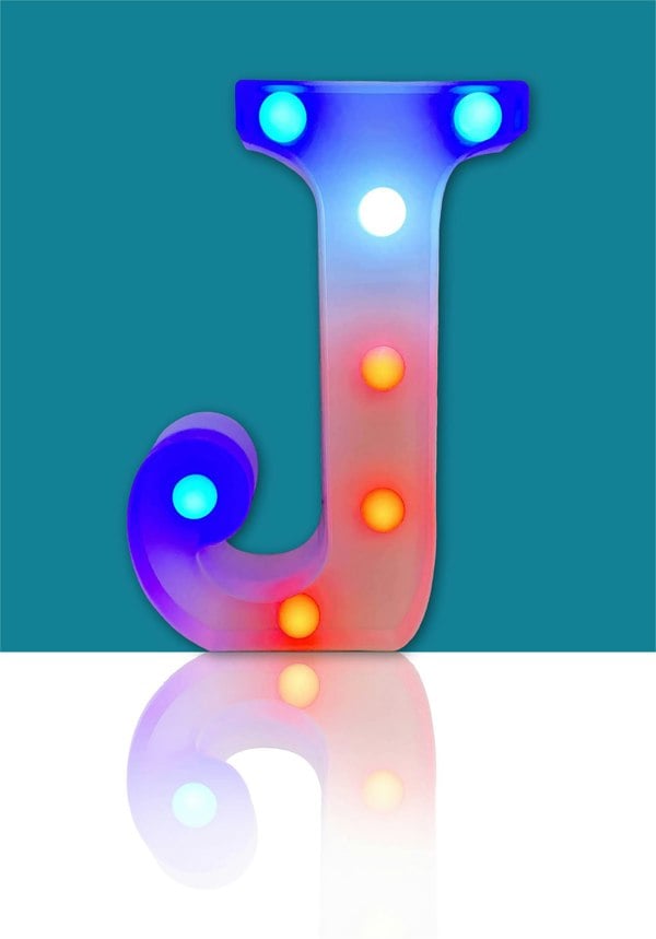 St Helens Battery Operated RGB Letter   With Remote Control Letter J