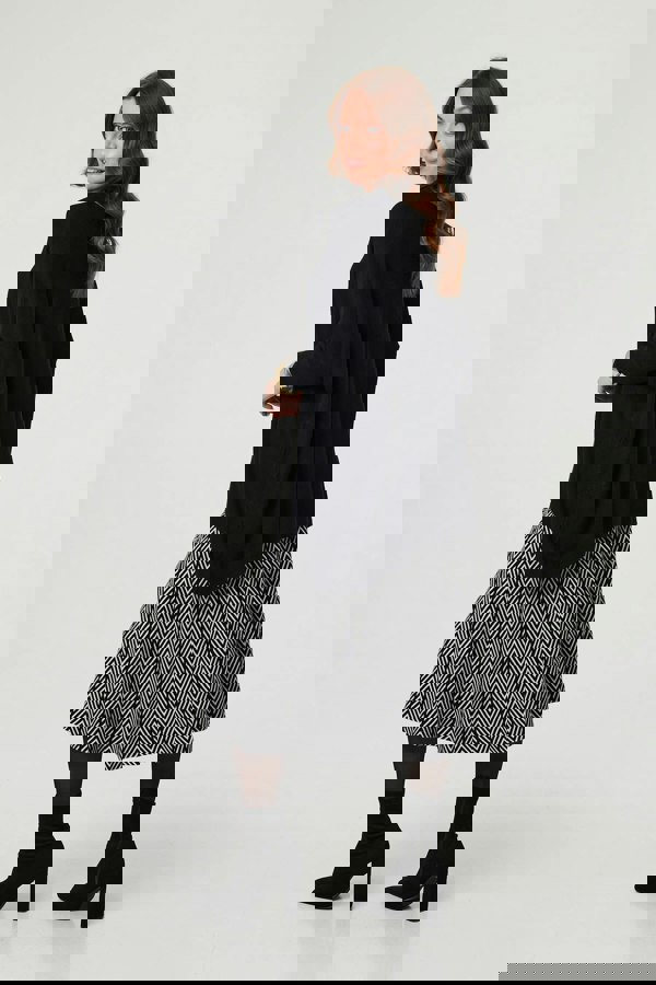 Black | High Neck Batwing Sleeve Relaxed Jumper
