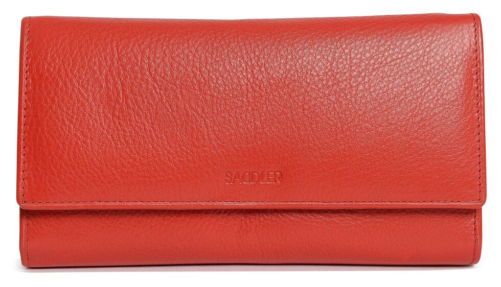 SADDLER Large Leather Multi-Section Purse "Grace" – Handmade by Saddler | RFID Protected & Gift Boxed - Red