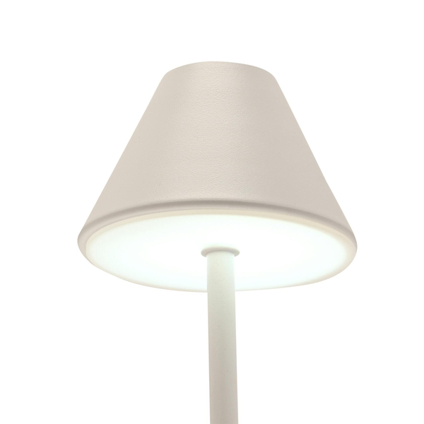 Hestia Matt Putty White USB LED Touch Table Lamp  - Medium