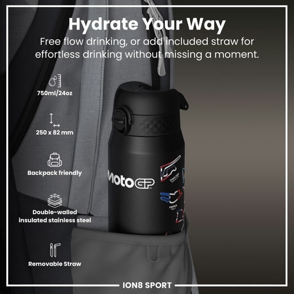 ION8 MotoGP x ION8 Insulated Steel Water Bottle, MotoGP Mix, 750ml (24oz)