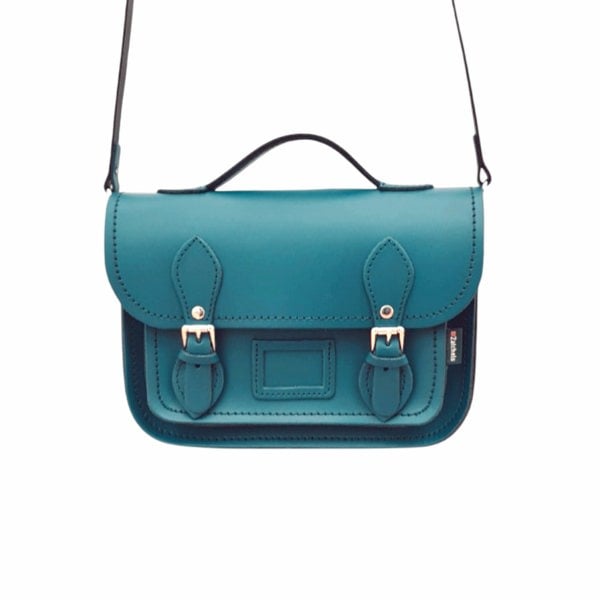 Zatchels Leather Midi Satchel - Teal