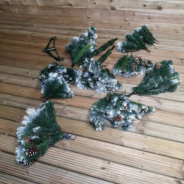 Samuel Alexander 6ft (1.8m) Frosted Glacier Pine Snow Tipped Christmas Tree with Pine Cones and 710 Tips