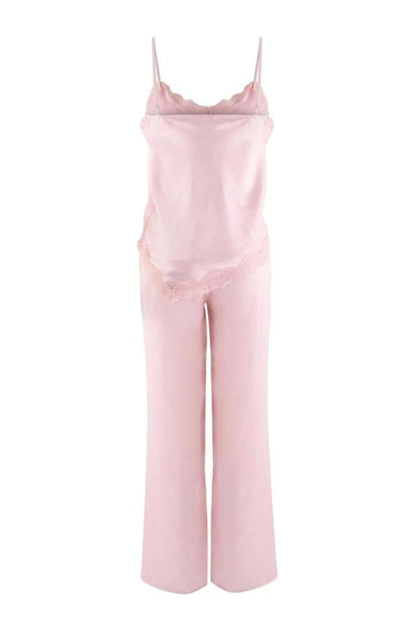 Lace Detail Satin Cami Pyjama Set