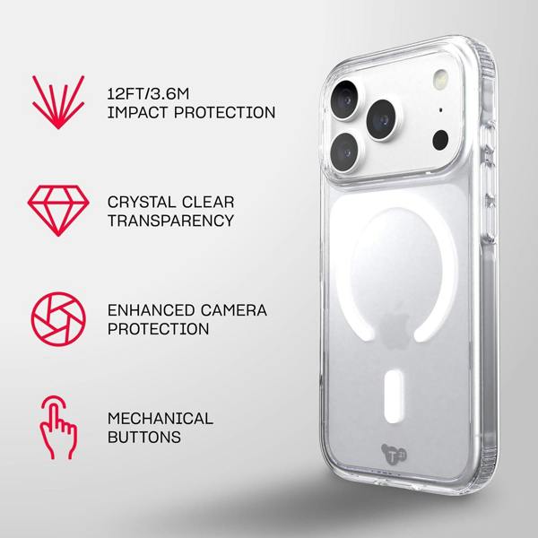 Tech21 Evo Clear Case with MagSafe for iPhone 17/18 Pro 6.3" Clear - T21-11655