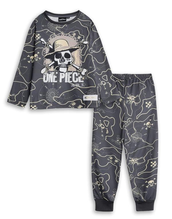 Vanilla Underground One Piece Boys Grey Logo Long Sleeve Long Leg Pyjama Set