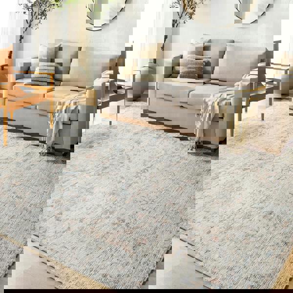 Livabliss Becki Owens Marlene-Vintage Ivory Blue Traditional Vintage Boho Rug