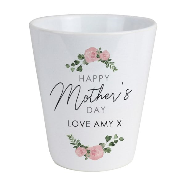 Personalised Memento Company Personalised Abstract Rose Happy Mothers Day Plant Pot