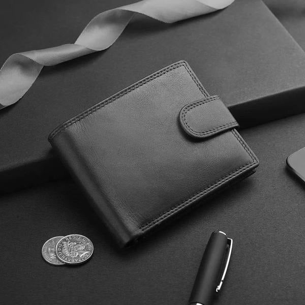 Leather Trifold Wallet For Men – Julian Leon Black 08