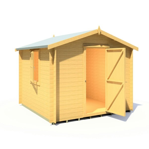 Shire Danbury 9x9 Log Cabin 19mm interlock  Cladding - Best Shed
