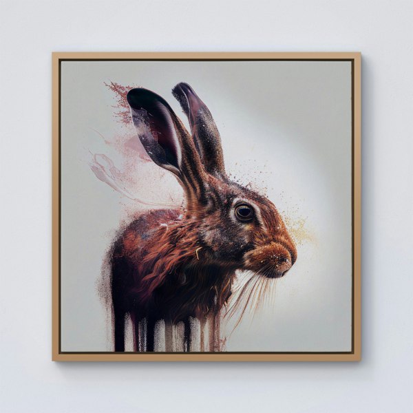 Warren Reed Hare Face Splash Art Framed Canvas