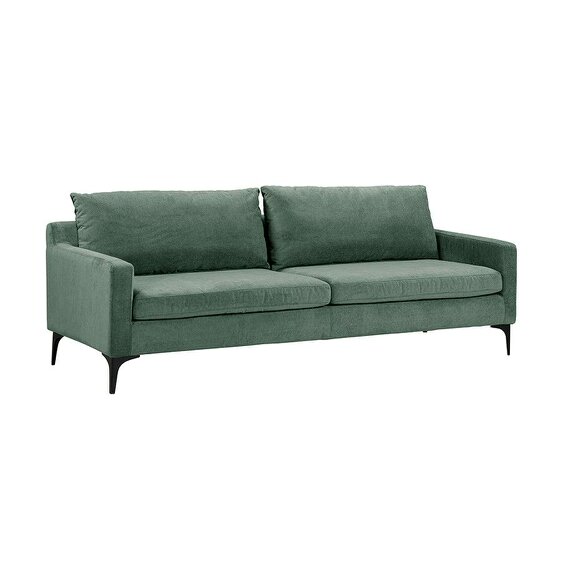 Wyld Haus Buenafuente Green Velvet Upholstered 3 Seater Sofa