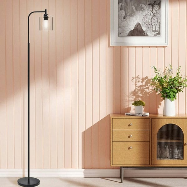 Minimalist Floor Lamp with Glass Lampshade Floor Lamps Living and Home