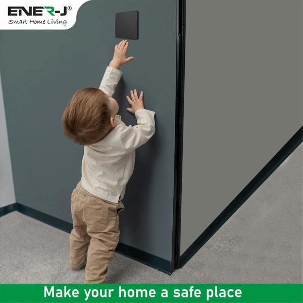 ENER-J 1 Gang Wireless Kinetic Switch Black Body, IP55 - PRO Series