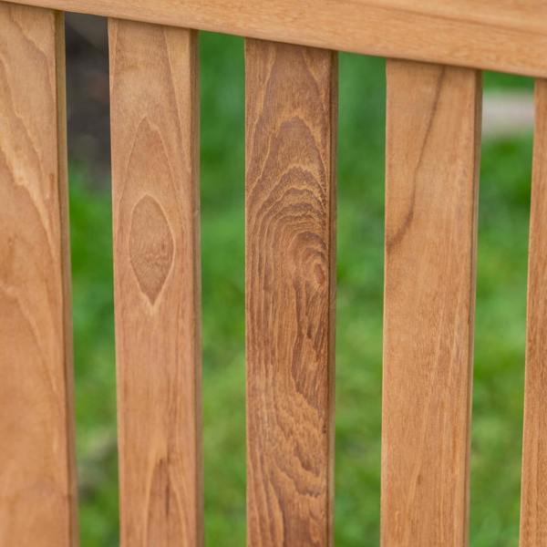 The Garden Marketplace Solid Teak 3 Seater Garden Bench with Flower & Leaf Carvings
