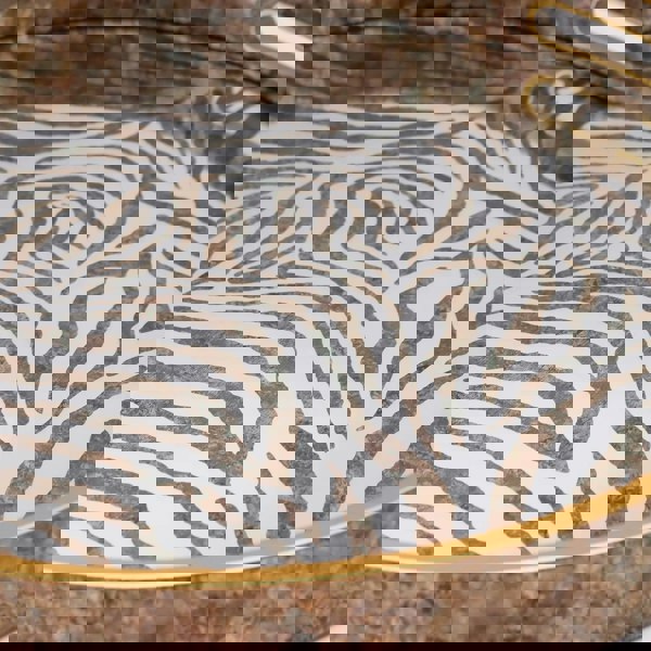 Maison des Cadeaux Round Zebra Theme Decorative Coffee Table Tray