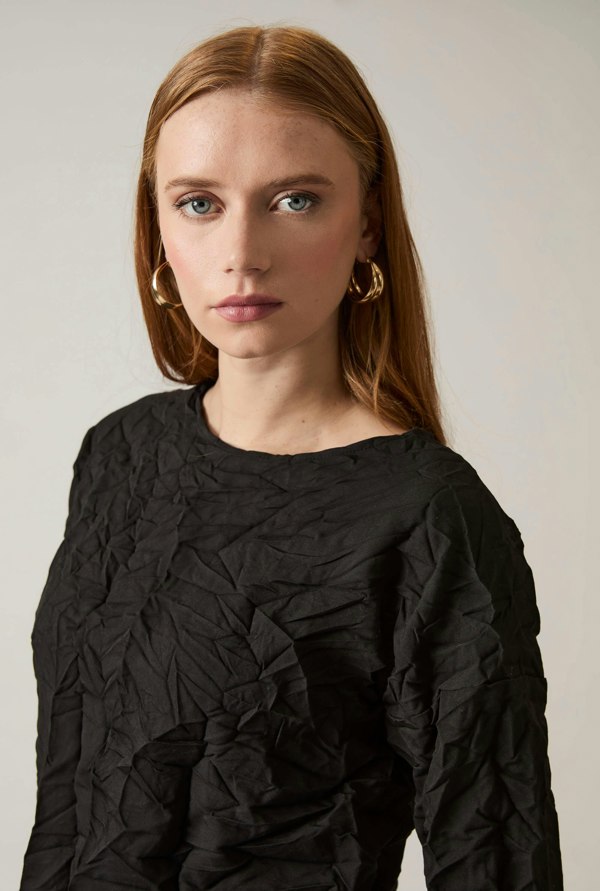 James Lakeland Crinkled Black Top
