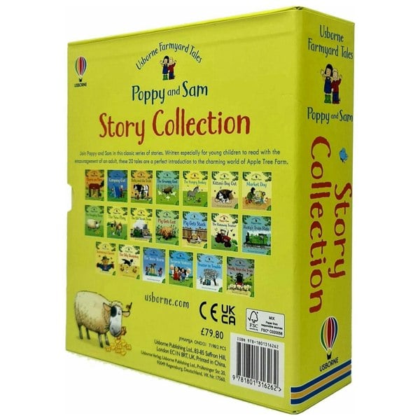 Farmyard Tales Poppy & Sam 20 Book Box Set By Heather Amery (The Hungry Donkey, Camping Out & More)