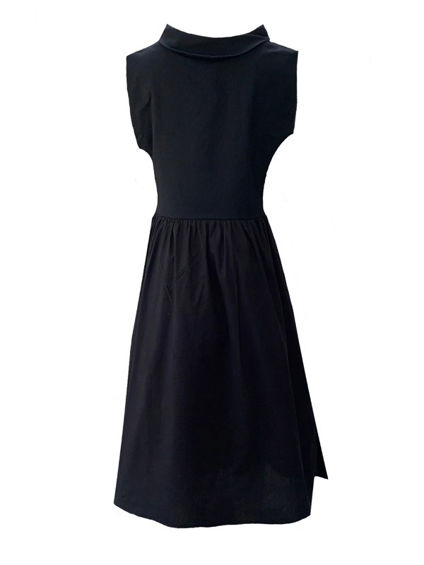 Frock Tales Midi Bass Dress With Cap Sleeve - Black