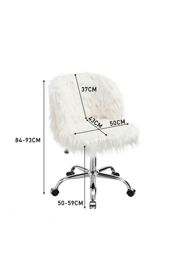 Living and Home Modern Fluffy Faux Fur Office Chair