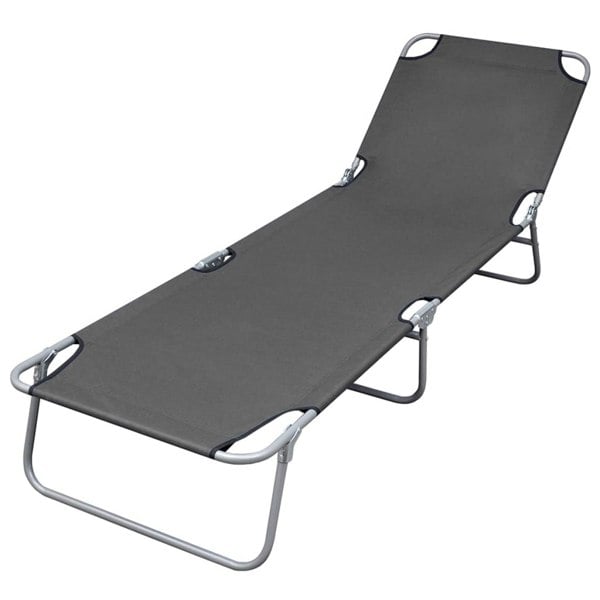 Berkfield Foldable Sunlounger with Adjustable Backrest Grey