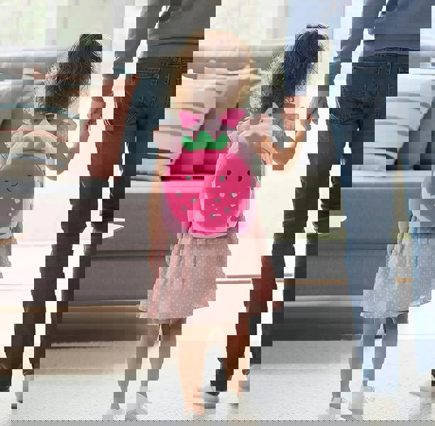 ANYKIDZ 3D Pink Strawberry Kids School Backpack Cute Cartoon Animal Style Children Toddler Plush Bag Perfect Accessories For Boys and Girls