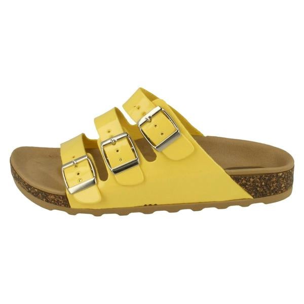 Spot On Ladies Spot On Three Buckle Mules