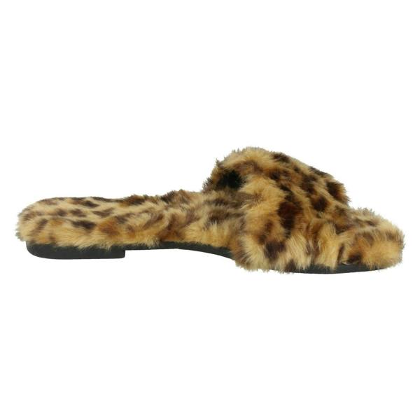 Savannah Ladies Savannah Flat Fur Mules F00091