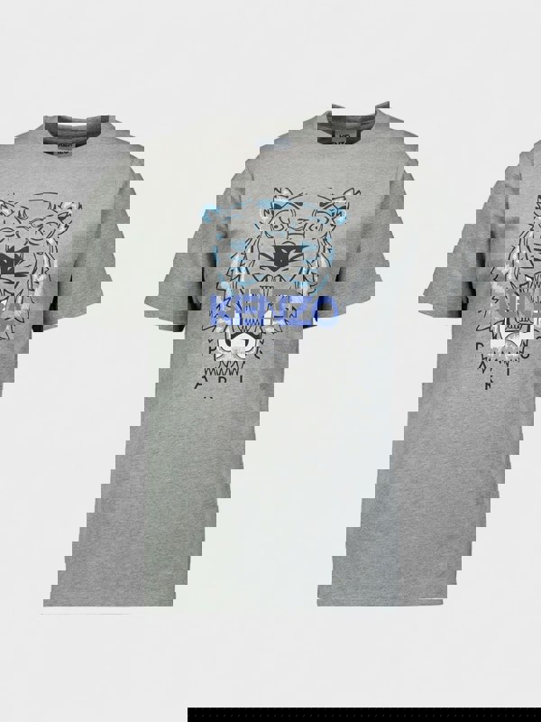 Kenzo Tiger Graphic T Shirt Grey Blue