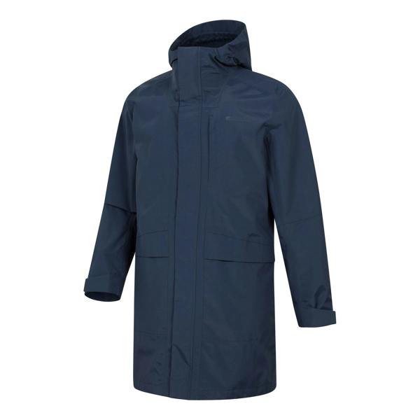 Mountain Warehouse Mens Scope Long Length Waterproof Jacket - Navy - 