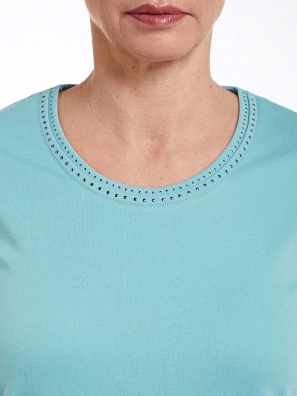 PennyPlain Nailhead Top - Turquoise