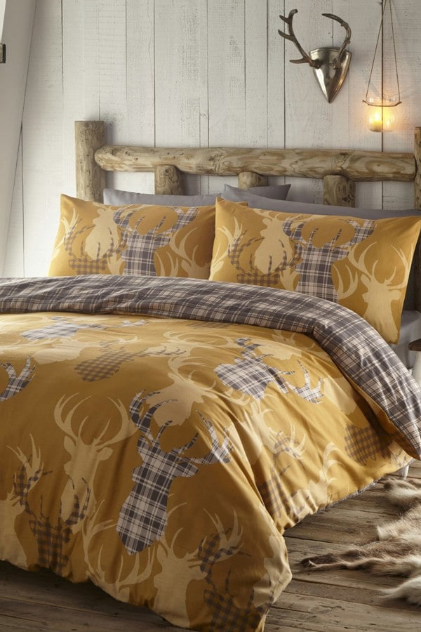 Portfolio Home Tartan Stag Print Duvet Cover Set